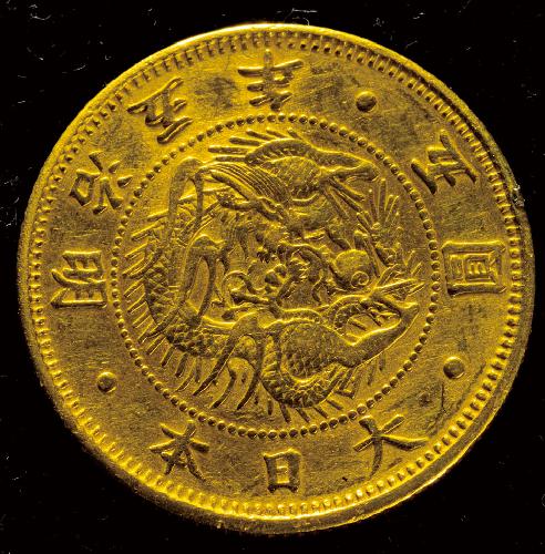 Meiji 5 Year 5 Yen Gold Coin (Old 5 Yen Reduced-size Gold Coin)